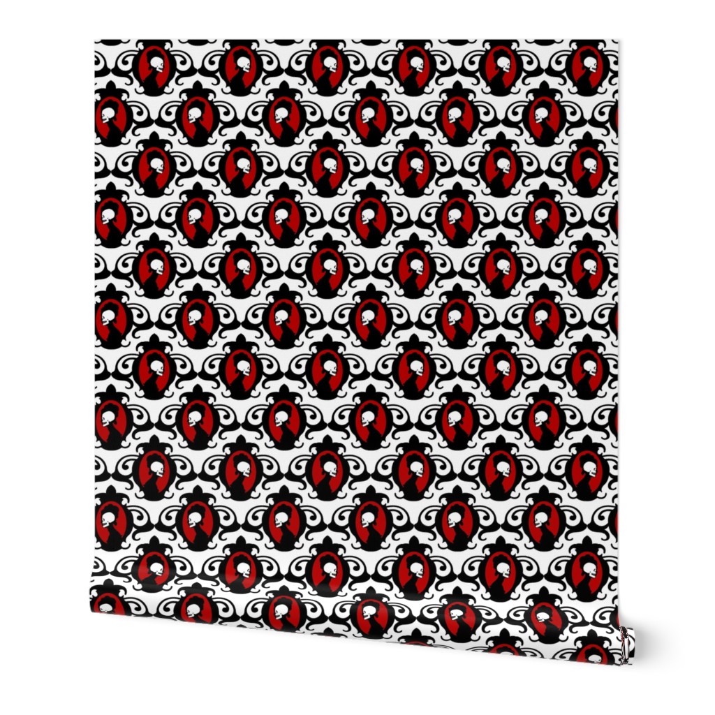 Flourish Black with Red and White detail