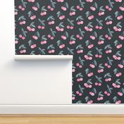 Little Cherry love garden and spots for spring summer nursery design pink charcoal gray 