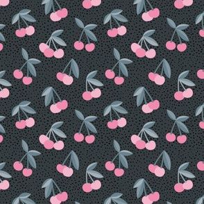 Little Cherry love garden and spots for spring summer nursery design pink charcoal gray 