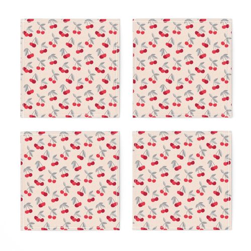 Little Cherry love garden and spots for spring summer nursery design pale blush gray red