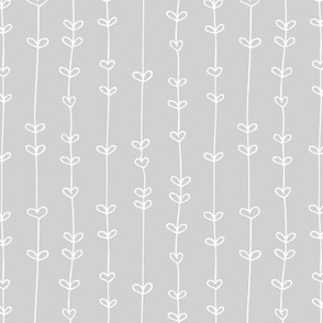 Sweet hearts strings little garlands of love  stripes boho minimalist nursery design soft gray white