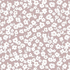 Sweet poppy flowers boho blossom summer design  liberty london style nursery pattern soft mauve rose white