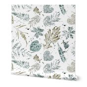 Watercolor Print Leaves jumbo