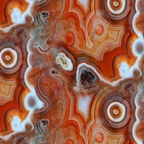 CORAL ORANGE BROWN AGATE FLWRHT