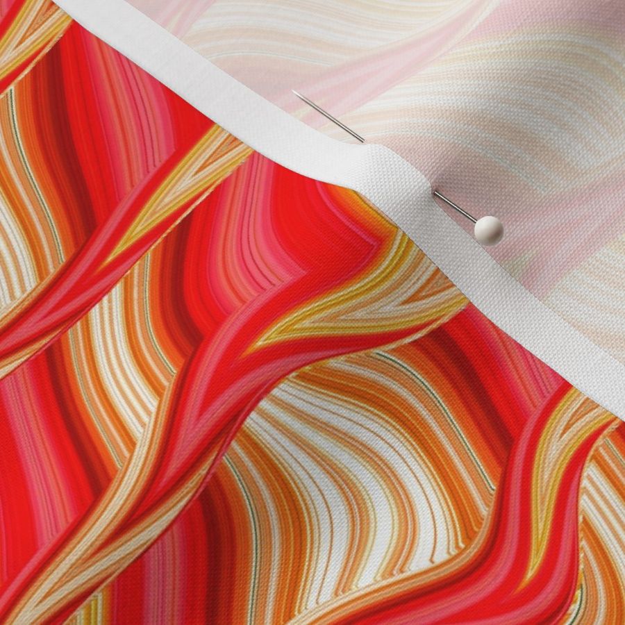 WOVEN PLAID STRIPES SWIRL ABSTRACTION PINK ORANGE SUMMER FLWRHT