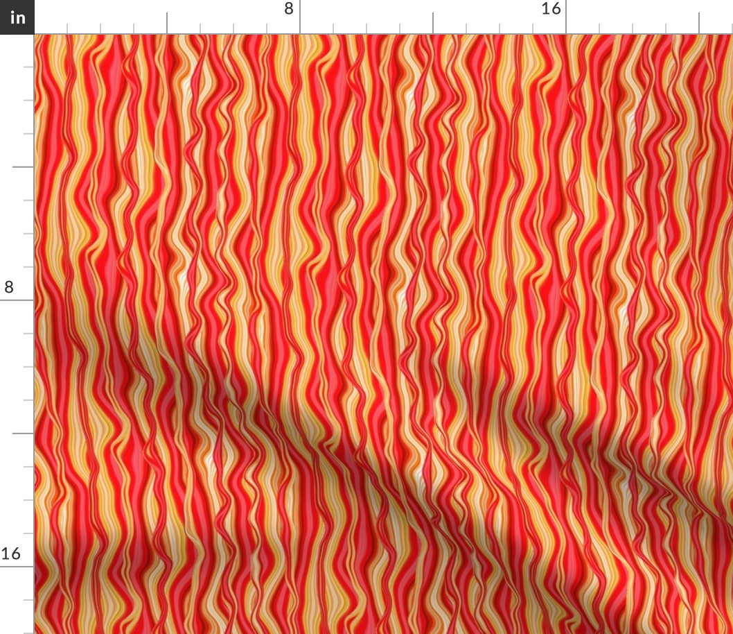 CRAZY STRIPES GARLAND SWIRL ABSTRACTION PINK ORANGE SUMMER FLWRHT