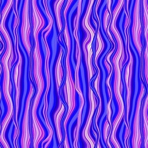 CRAZY STRIPES GARLAND SWIRL ABSTRACTION BLUE PURPLE SUMMER FLWRHT