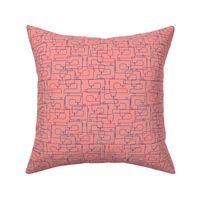 Sewing Machines - Modern Abstract - on Coral Pink
