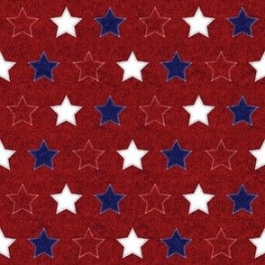 Red White and Blue Stars Red Fabric Look Background