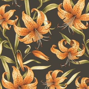 Tiger Lilies - Dark Green