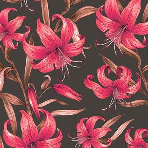 Tiger Lilies - Vintage Magenta