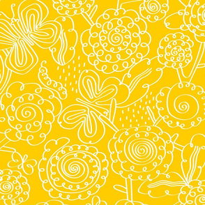  Floral doodle yelow