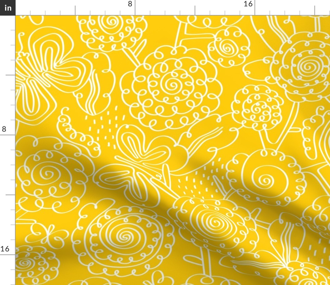  Floral doodle yelow