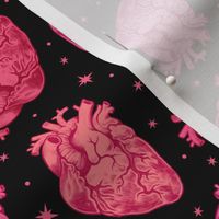 Anatomical Valentine Hearts Scatter on Black