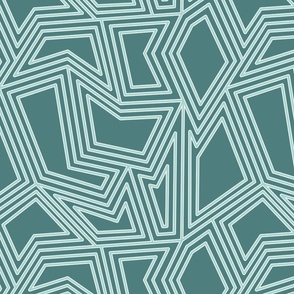 Twisted lines polygons Pine Green