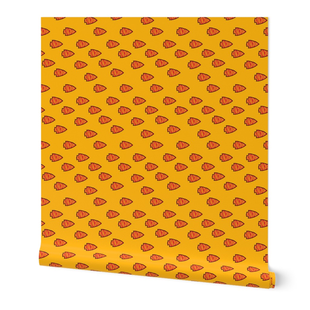 Chiefs Kingdom Arrowheads- Yellow Background