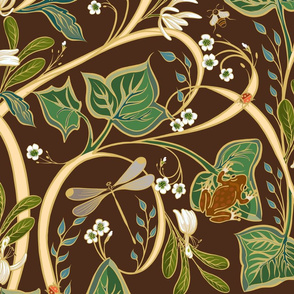 Royal Garden Art Nouveau | Chocolate Brown