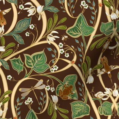 Royal Garden Art Nouveau | Small | Chocolate Brown
