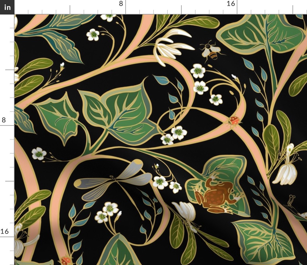 Royal Garden Art Nouveau | Black