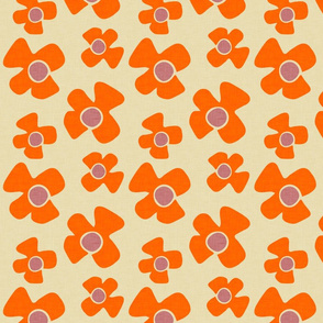 new floral daisy beige orange