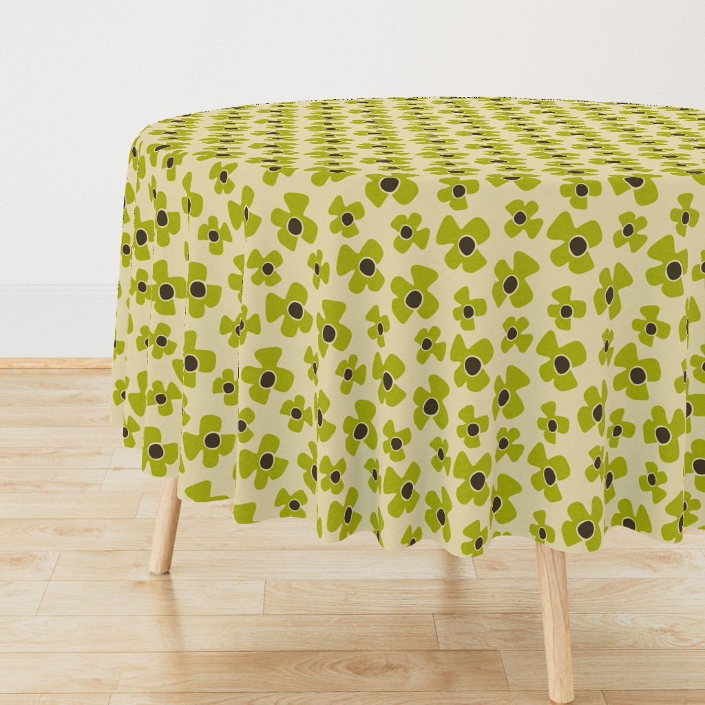 new floral daisy beige green