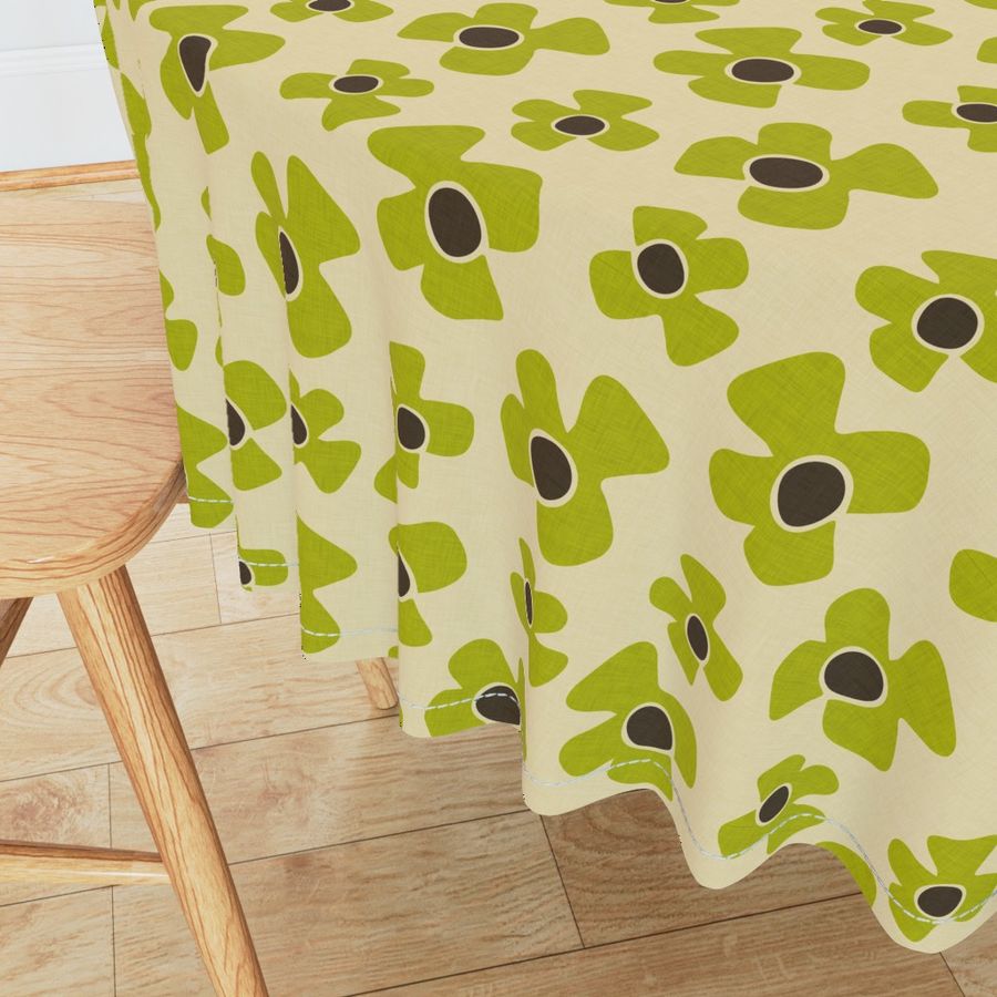 new floral daisy beige green