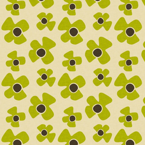 new floral daisy beige green