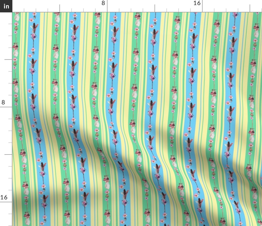 Boho Arrow Stripes Blue Green Yellow