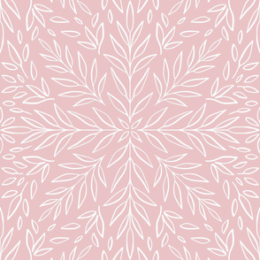 XL Sunburst Botanical Damask Blush Wallpaper