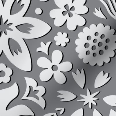 Paper Cut Floral Gray large