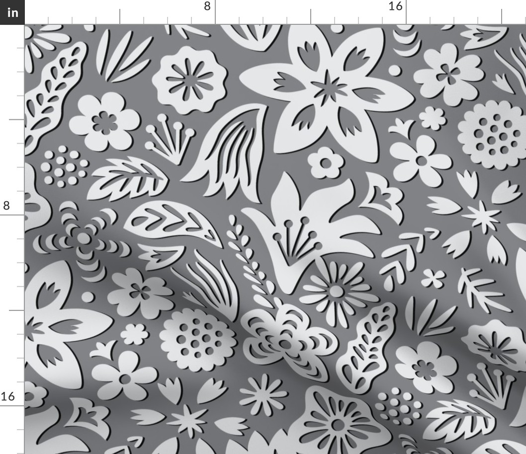 Paper Cut Floral Gray large