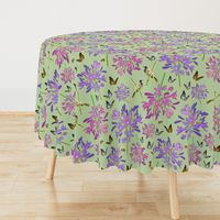 Agapanthus Enchantment (butterflies, birds + bees) - sage green, large