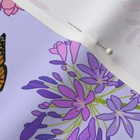 Agapanthus Enchantment (butterflies, birds + bees) - pastel lavender, large