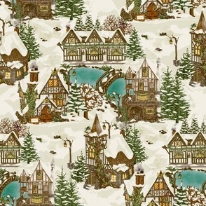 Snowy Christmas in Tudor Village - Small Scale