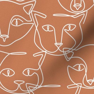 continuous line cat - sienna