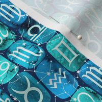  Zodiac Symbols in Teal 1/2 Size