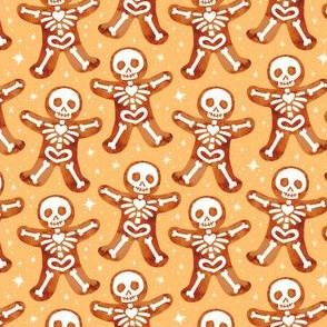 Gingerdead Men - Spooky Gingerbread Skeletons - Gold 3/4 Size