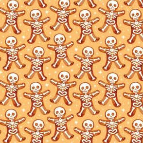 Gingerdead Men - Spooky Gingerbread Skeletons - Gold 1/2 Size