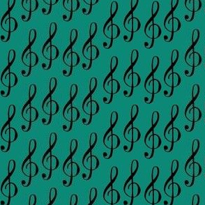 treble clef - teal green