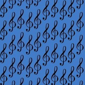 treble clef - bright blue