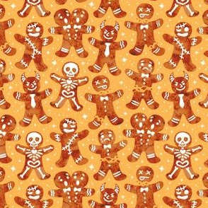 Gingerdead Men - Spooky Gingerbread -  Gold 1/2 Size