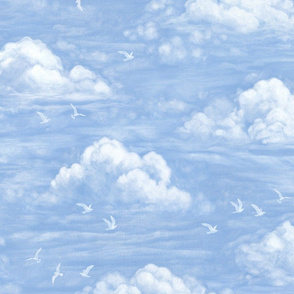 Dreamy Clouds - sky blue - large