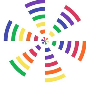 Large - Rainbow Pinwheels  on White