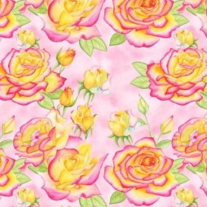 Pink yellow roses