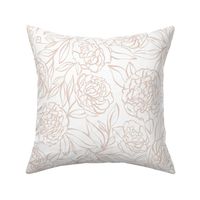 Peony Garden - blush pink and white - large scale