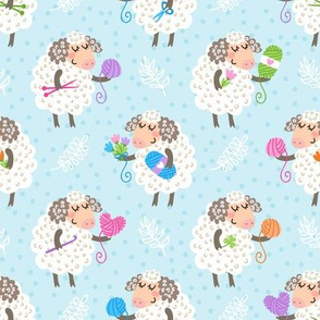 Cute creative sheeps with yarn