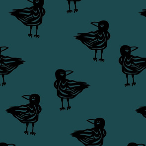 Crows on Teal - Large