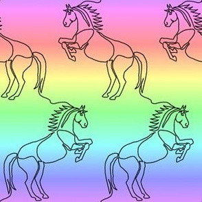 horse continuous line B medium rainbow