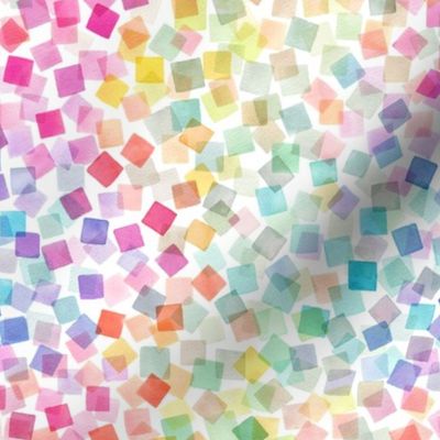 Confetti party plaids Geometric Multicolor Rainbow Small