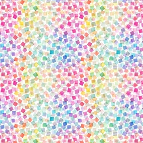 Confetti party plaids Geometric Multicolor Rainbow Small